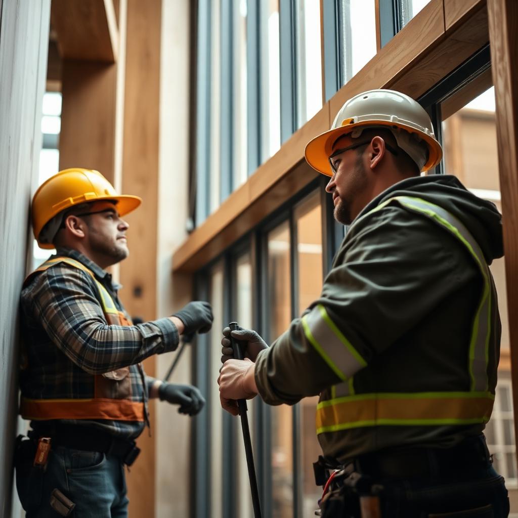 Mass Quality craftsmen installing finishes